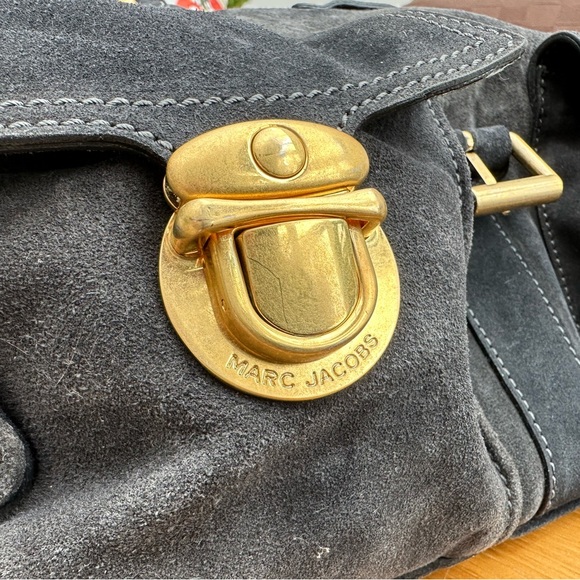 Rare Vintage Marc Jacobs Charcoal Grey suede weekender ! Made in Italy - Picture 8 of 8